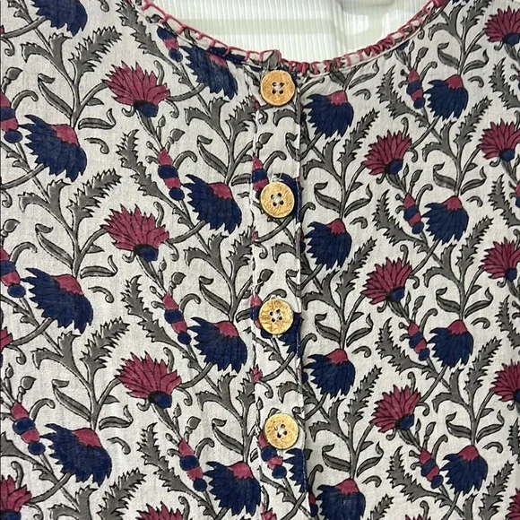 NATURAL LIFE Floral Midi Dress - Red and Blue - Picture 8 of 8